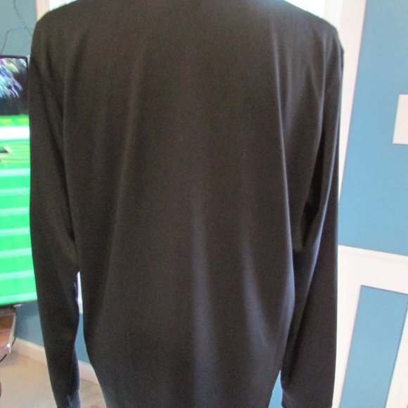 Adidas 3/4 Zip Pull-Over -Black Long Sleeves. Black Logo. Male Size Small. - Picture 4 of 6